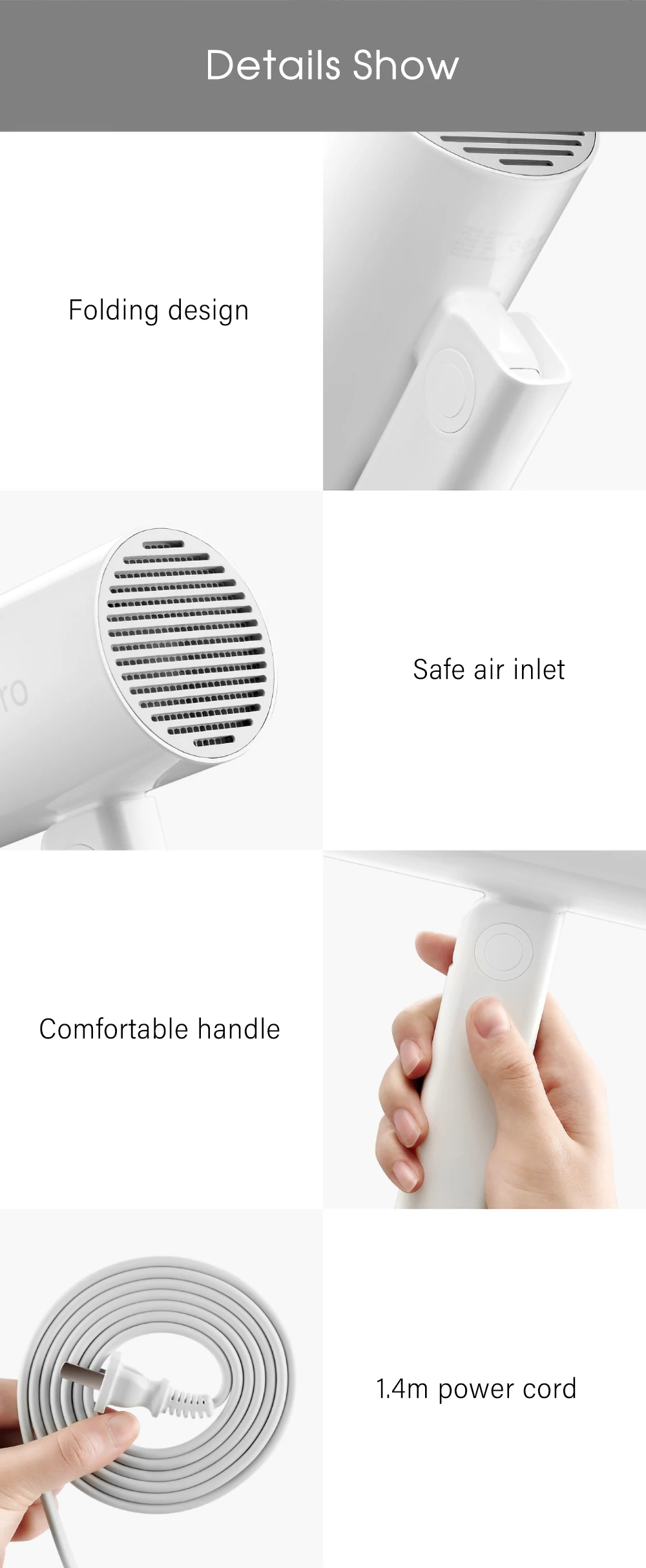 Reepro RP - HC04 Mini Folding Electric Hair Dryer