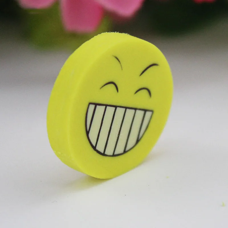 8PCS Smile Face Erasers Rubber for Pencil Kid Funny Cute Stationery