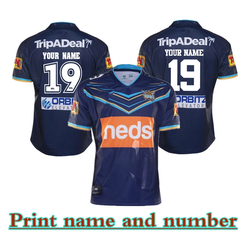 

2019-20 GOLD COAST TITANS HOME RUGBY JERSEY size S-3XL Print name and number Top quality Free shipping