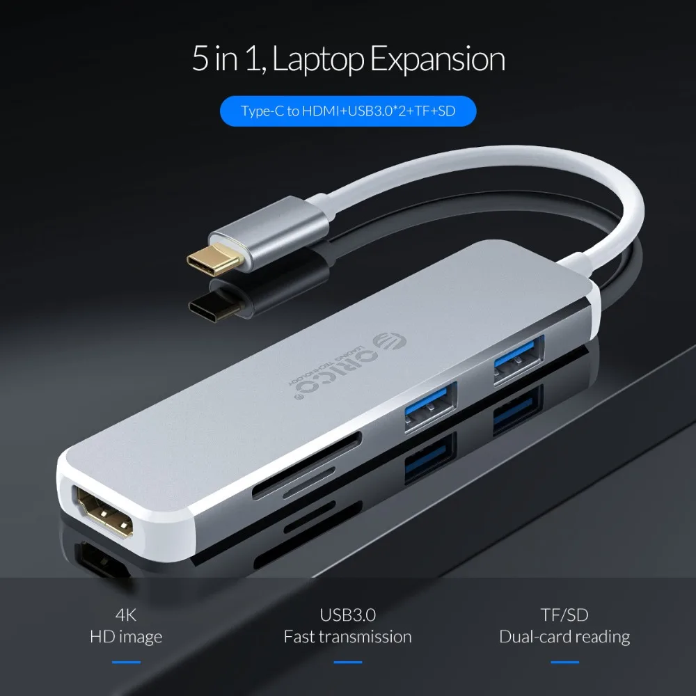 ORICO usb-хаб USB C до 3,0 концентратор HDMI VGA адаптер алюминиевый сплав USB разветвитель для MacBook samsung Galaxy S10 huawei mate 20 Pro