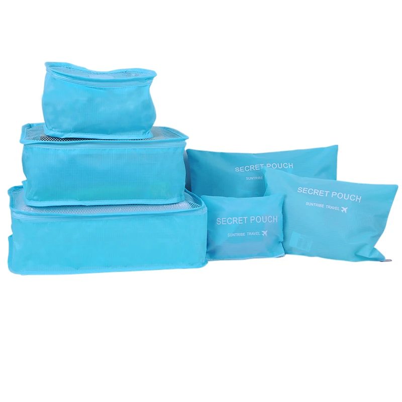 

Adisputent Travel 6 Set Packing Cubes with Shoe Bag - Compression Travel Luggage Fashion Bags