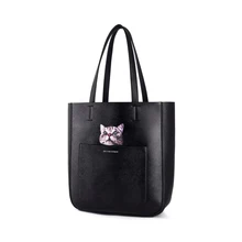 Cartoon Tote Ladies Fashion Casual Composite Bag Lovely Cat Print Hand Bag Shoulder Bag Women Designer Plain Crossbody Bag