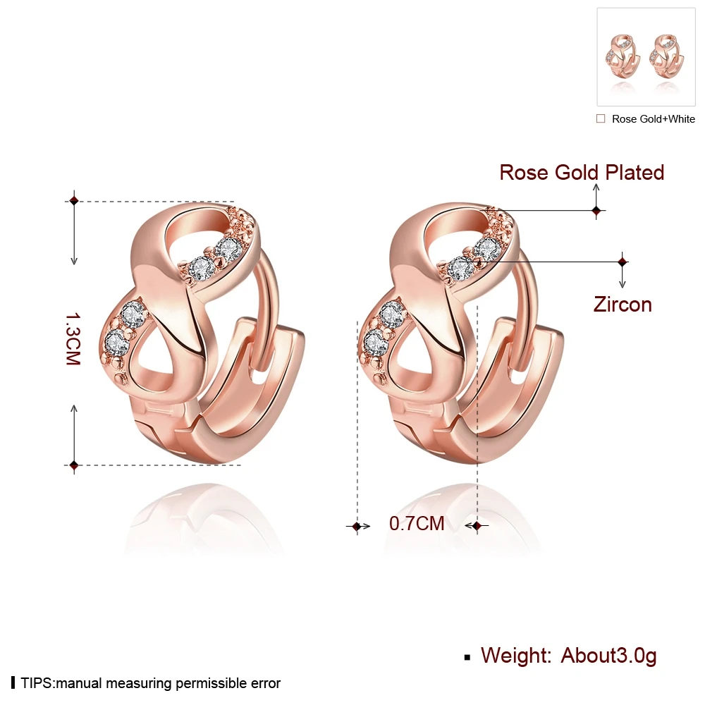 Kinitial Paved Infinity Eight Earring Knot Twisted Huggie Round Hoop Cubic Zirconia Earrings Tiny Gold Women's Piercing | Украшения и