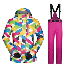 Зимние толстые теплые лыжные куртки и зимние штаны Женская лыжная куртка термальный лыжный костюм, для спорта на открытом воздухе ветрозащитные штаны для сноубординга