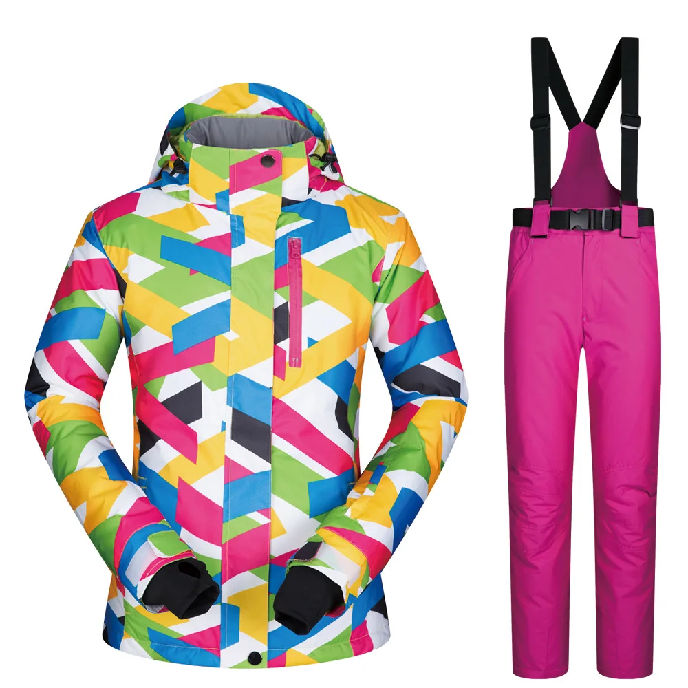 

Winter Thick Warm Ski Jackets and Snow Pants Women Skiing Jacket Thermal Ski Suit Outdoor Windproof Snow Snowboarding Pants