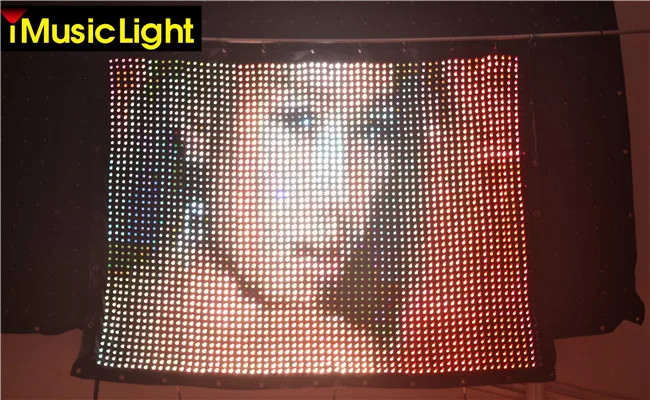 

P30mm 4ft*7ft soft led video flexible display screen led curtains for DJ stage backdrops DMX and PC Control