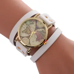 Новинка 2017 года Женские часы модные Повседневное Кварцевые наручные часы кожаный ремень, браслет Часы Дамы Relogio feminino мировой