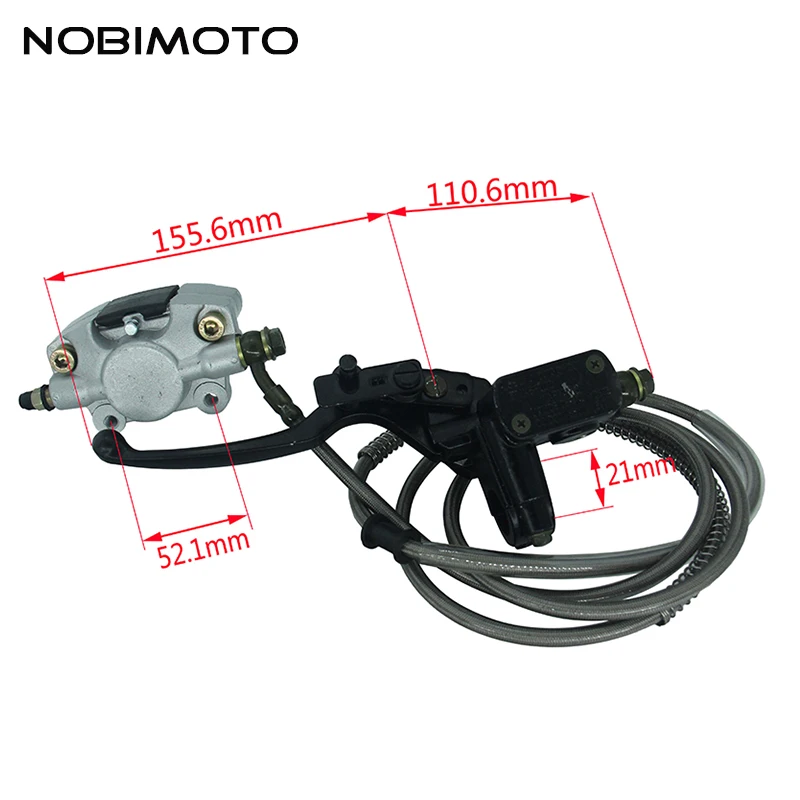 ATV Rear Brake System Black Hose Rear Foot Brake Pipe Hydraulic Master