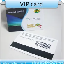 1000 шт. пользовательские VIP карты печать членство лояльность карты член магнитная полоса пластиковые карты+ 1 шт. 2-й трек ридер