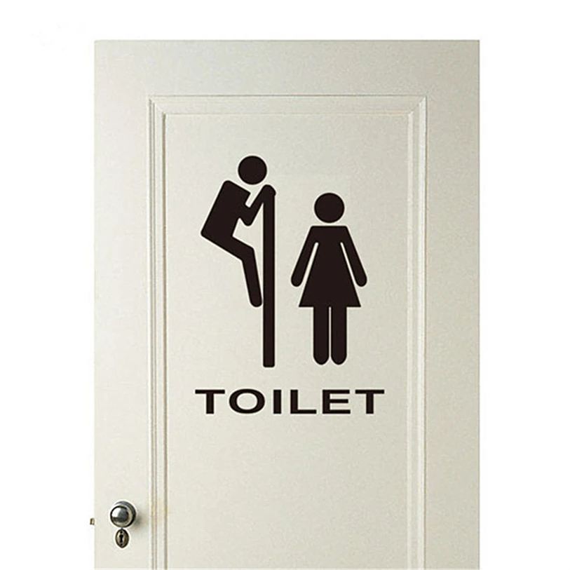 Toilet Wall Stickers 1 PC Toilet Sticker Vinyl Wall Decal Removable Lettering Art Home Mural