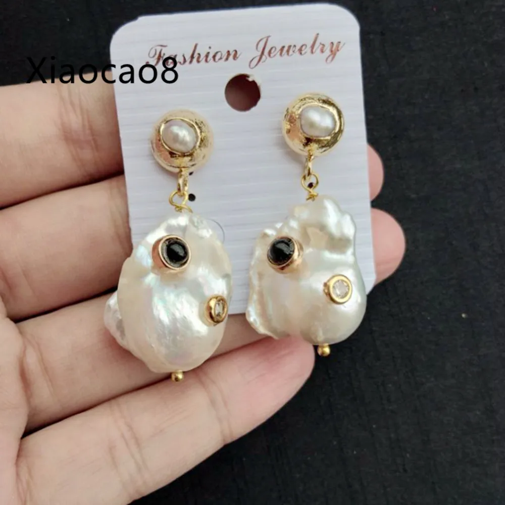 

Nature Pearl Drop Earrings for Women Luxury Wedding Statement Earring Indina Jewelry 2019 High Quality Earring Pendientes Mujer