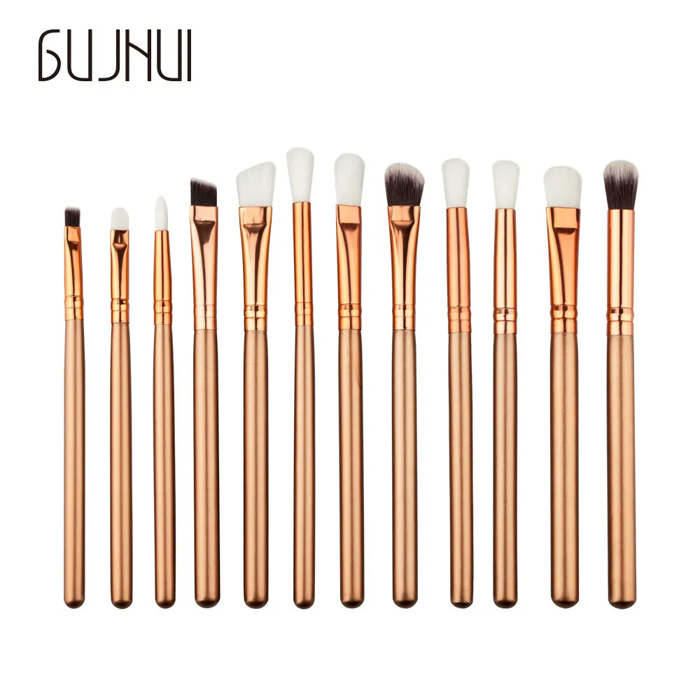 GUJHUI Golden series 12PCS Makeup Brushes Set Make Up Foundation Eyebrow Eyeliner Blush Cosmetic Concealer H303326 | Красота и