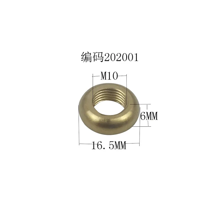 Медная лампа соединения внутренняя зубная гайка аксессуары кольцо Круглый утолщенный с подкладкой прокладка M10 украшения соединитель Аппаратные фитинги