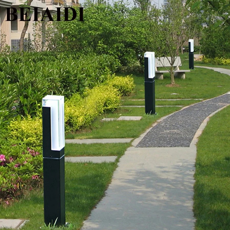 

BEIAIDI 10W Outdoor Stand Pole Column Lawn Light Waterproof Acrylic Garden Landscape Pillar Lamp Aluminum Villa Park Post Lamp
