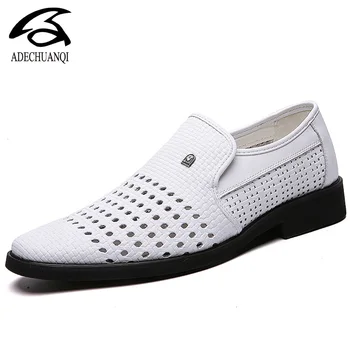 

Summer Breathable Men's Sandals Leather Loafers Non-slip Casual Men's Shoes Wear-resistant Soft Business Shoes 38-48