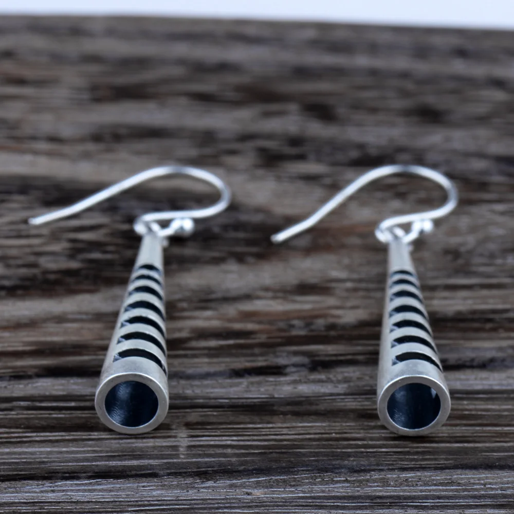 Mythic Age Real 925 Sterling Silver Vintage Small Cone Drop Dangle Earrings Jewelry Gift for Woman Girl Fine Jewelry