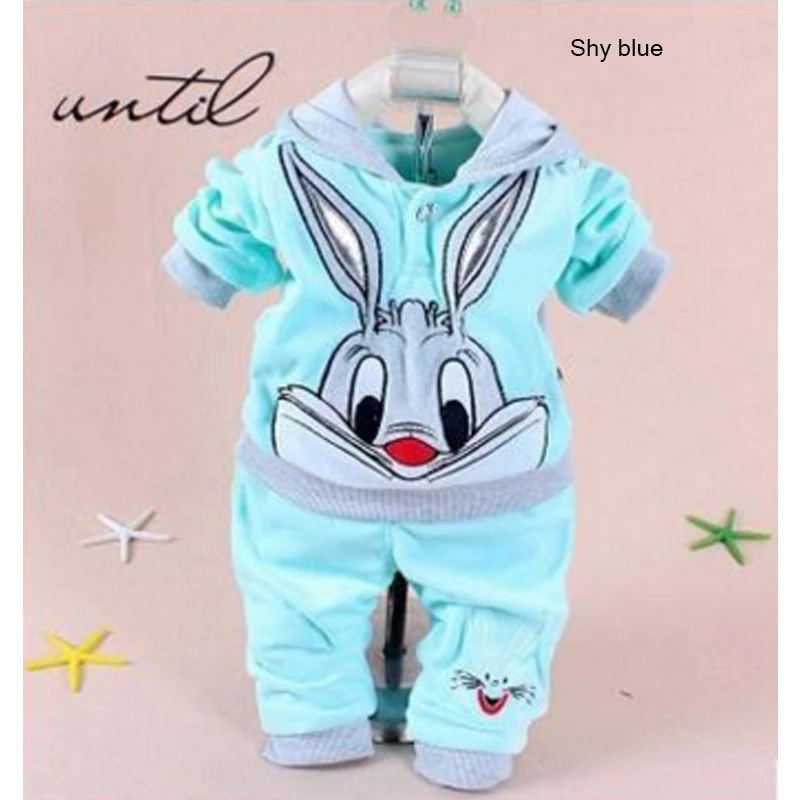 

2016 spring and autumn children's clothing 0-2 year old boy girl / cartoon rabbit / design children / two pieces / sets fashion