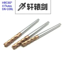HRC60 4 Флейта D6-100L 10 шт. твердосплавные Уплощенные концевые фрезы с прямыми узкими