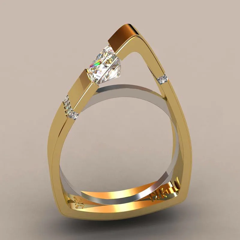 

Cute Boho Small Crystal Zircon Stone Ring Luxury Fashion Yellow Gold Color Jewelry Promise Engagement Rings For And Women