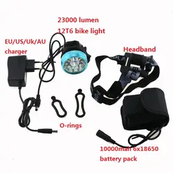 22000 люмен свет велосипед Горный Велоспорт шлем фары 12X CREE xm-l T6 LED Аксессуары для велосипеда + 18650 Батарея пакет + Зарядное устройство