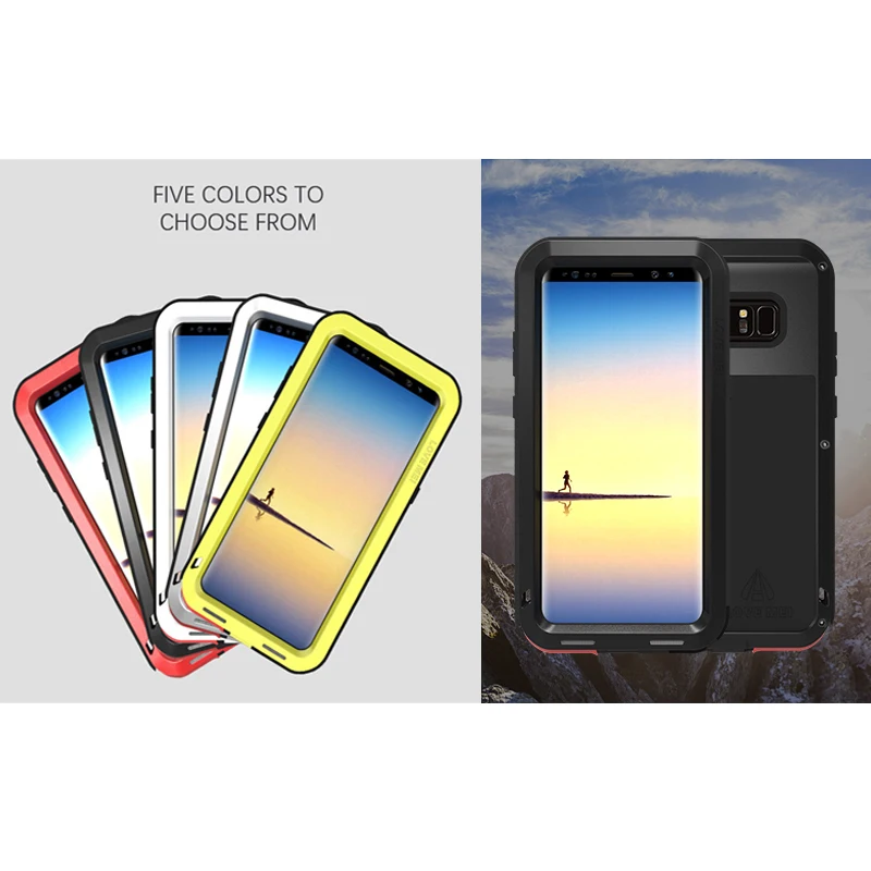 

LOVEMEI Powerful Metal Waterproof Case For Samsung Galaxy Note 8 Aluminum ShockProof Defender Mobile Phone Case Back Cover