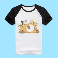 Pokemon T shirt Anime Cute Pikachu Short Sleeve Clothing Men Women Cotton T Shirt Tees