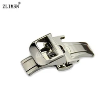 Argent Bracelets 18mm Solide En Acier Inoxydable Bande de Montre De Courroie Ceinture Boucles En Métal Double Pli Fermoir Relojes Hombre 2016 JAE101