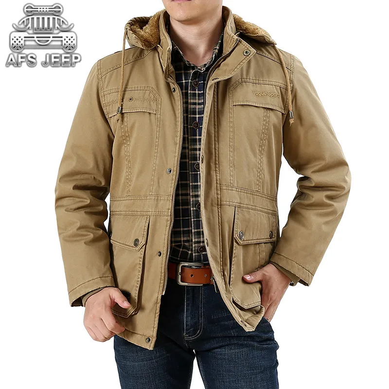 

Plus Size L-8XL Warm ThicK -30 Degree Men Parkas Long Style Windbreaker Winter Snow Protection 100% Nature Cotton Cargo Coats