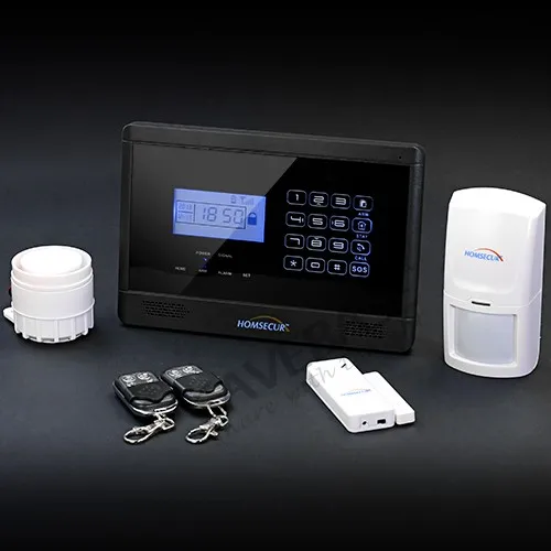 

HOMSECUR YA09 Wireless&Wired GSM SMS Home Security Alarm System (ENG/ES Voice)+PIR Sensors+ Door Sensors Shipping From the EU