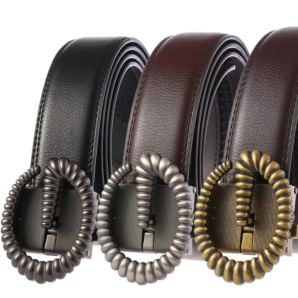 

Men Belt Genuine Leather Automatic Buckle Luxury Cowskin Male Belts Black Waist Strap G Designer Fashion Mens Belts