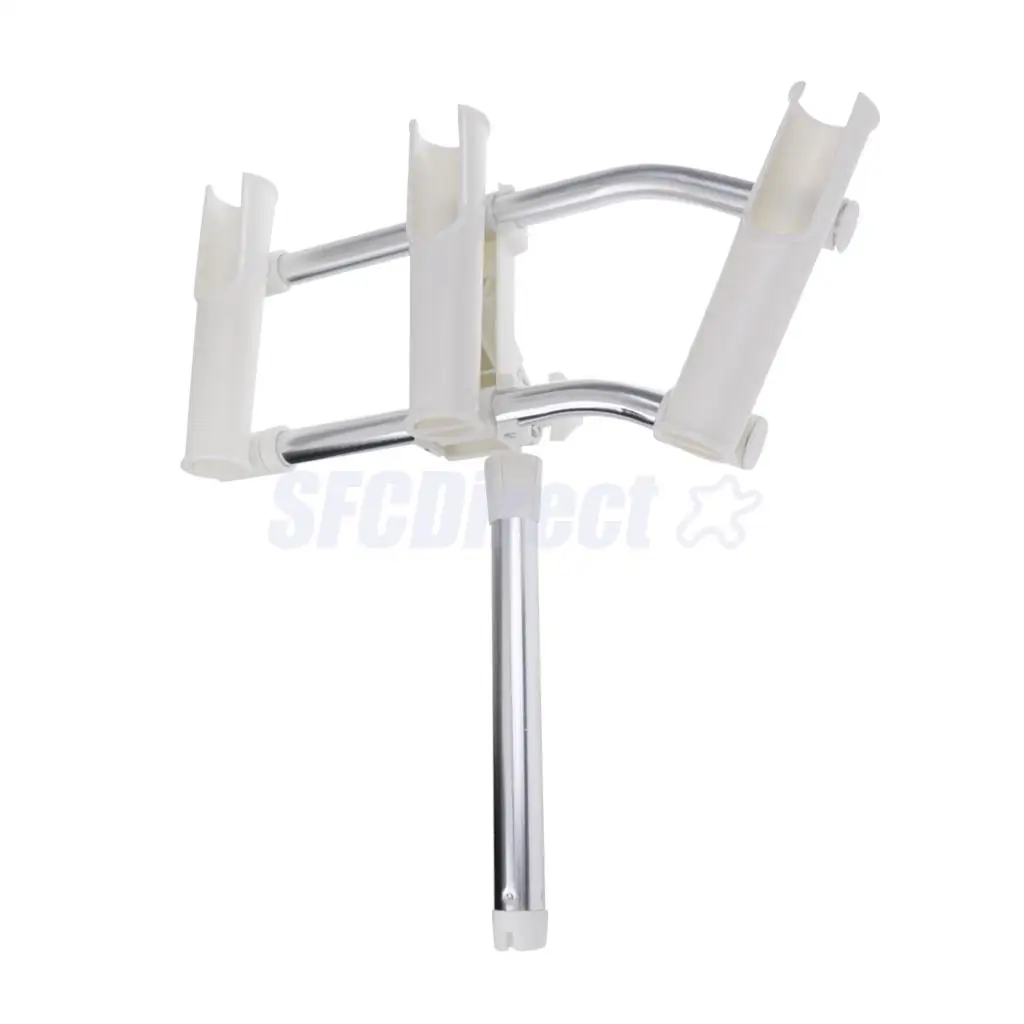 Angle Adjustable Triple Outrigger Rod Holder Boat Fishing 3 Pole Holder