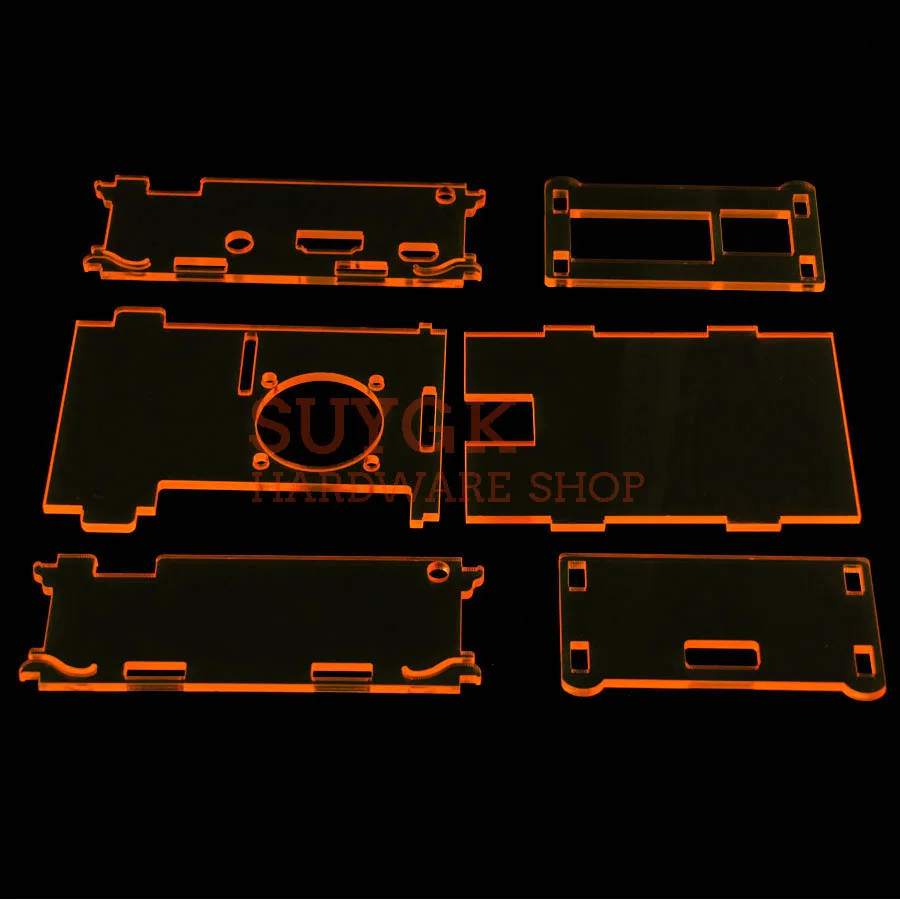 Raspberry PI 3 Model B+ плюс оранжевый прозрачный акриловый чехол Корпус для Raspberry PI 2, PI3 Модель B, PI 3B