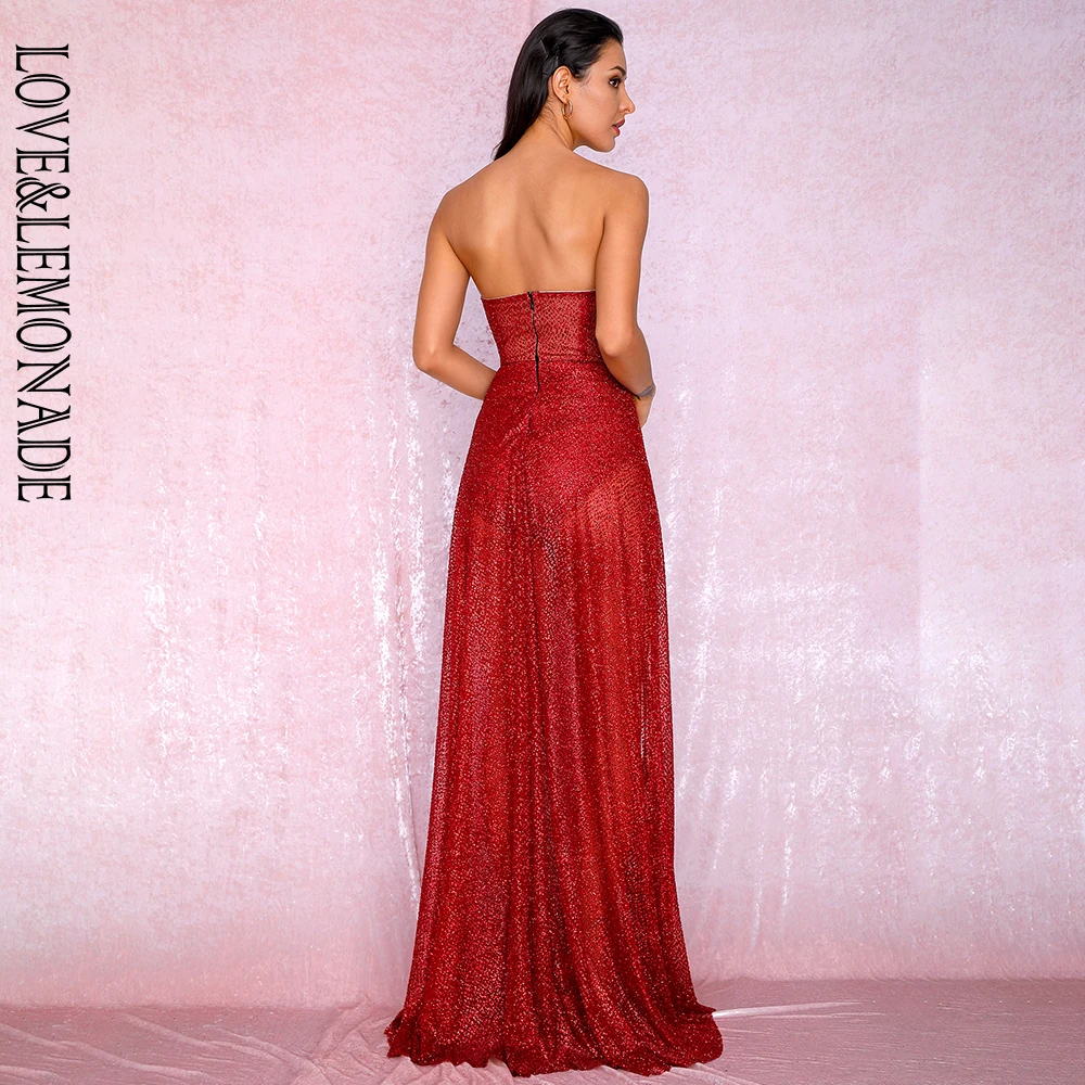 LOVE&LEMONADE Sexy Red Strapless Tube Top