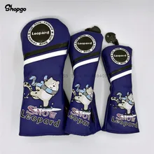 Милые Гольф Снежный Барс головные уборы гольф Драйвер файрвэй Вудс гибридные Чехлы 135ut полный набор маскоты новинка подарок