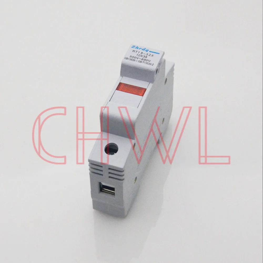 

2pieces/lot RT18-32X AC500V 32A DIN Rail mount fuse holder for 10*38mm fuse base high quality