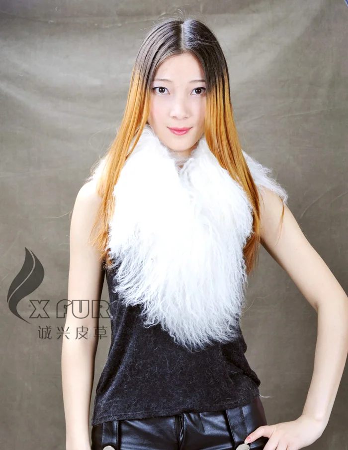 CX-S-88B женские зимние гарантии качества натуральный мех тибетской ламы шарф