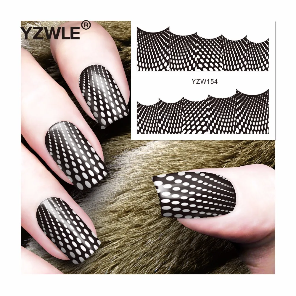 

YZWLE 1 Sheet DIY Decals Nails Art Water Transfer Printing Stickers Accessories For Manicure Salon (YZW-154)