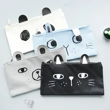 1 шт. простой мультфильм холст креативные экзамены карандаш большой емкости Пенал для мужчин и wo мужчин карандаш коробка бумажная сумка