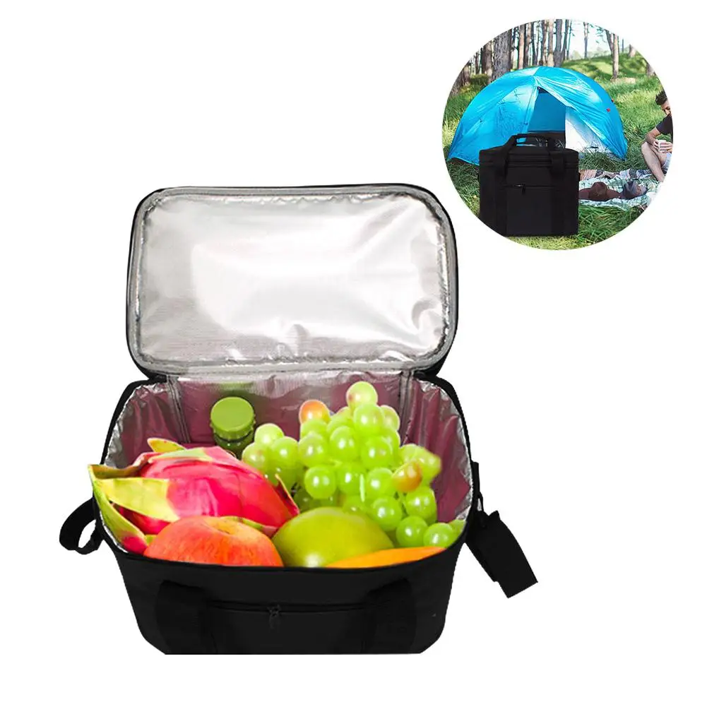 Picnic Cooler Lunch Bags Foldable Thermal Aluminum Foil Large Ice Pack Box Bag Insulated Car Beach Barbecues Camping Lunch Bags