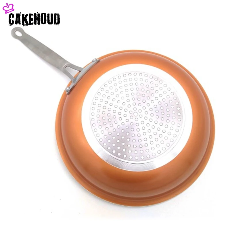 CAKEHOUD 20cm24cm28cm Бездымная антипригарная медная красная сковорода керамическая для