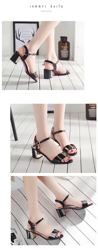 Летние женские босоножки с бусинами из гирлянда; обувь с открытым носком; женские сандалии на квадратном каблуке; Женская обувь в Корейском стиле; Туфли-гладиаторы