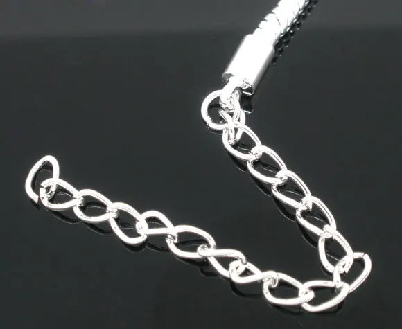 DoreenBeads 100 шт. расширенные и ювелирные цепи серебряного цвета/удлинитель хвоста 50x3