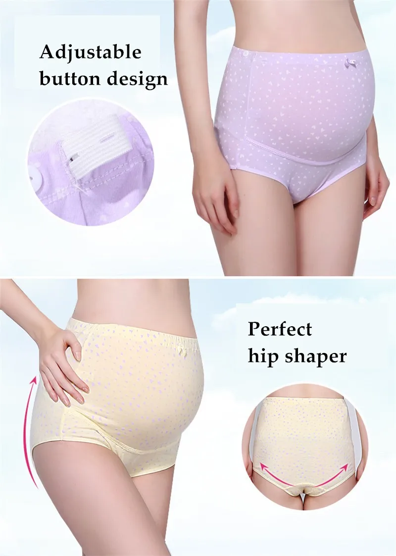 Breathable High Quality Pregnant Women's Maternity Panties Dots Print Adjustable Brief For Pregnancy Underwear 3pcs/lot Breathable High Quality Pregnant Women's Maternity Panties Dots Print Adjustable Brief For Pregnancy Underwear 3pcs/lot