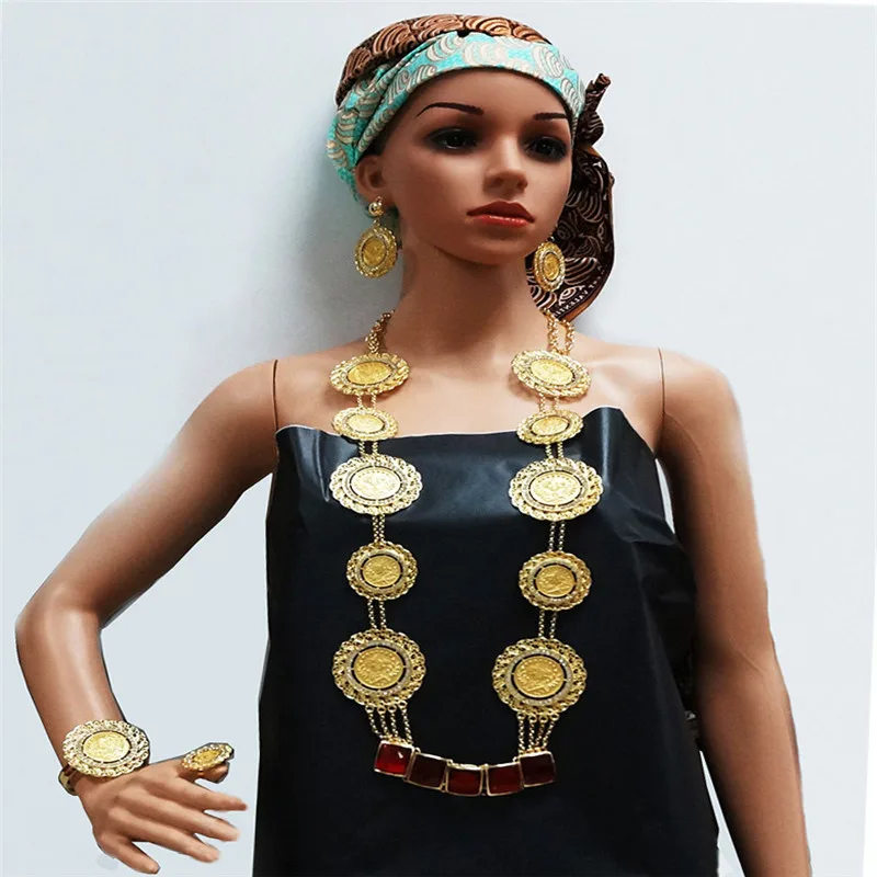 

Sexemara African beads jewelry sets gold round jewelry set wholesale high quality jewelry sets women fashion gift