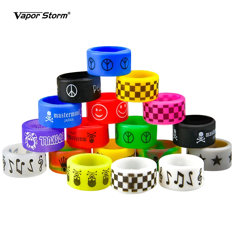 

100 Pieces Vapor Storm Colorful Vapor Mod Ring E Cigarette Silicon Vape Band Ring for Box Decorative Protection Non Slip RBA RDA