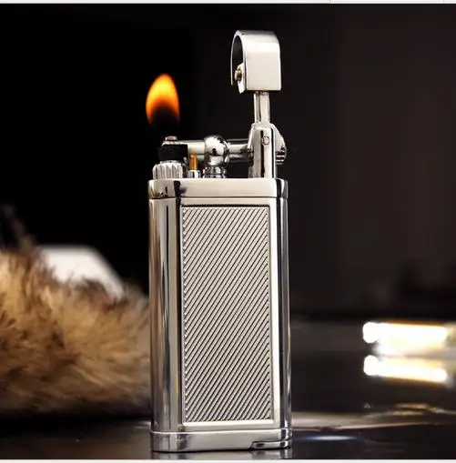 briquet pas cher Stainless-Steel-Pipe-gas-lighter-creative-metal-inflatable-cigarette-lighter-Butane-oblique-briquet-Gadgets-men