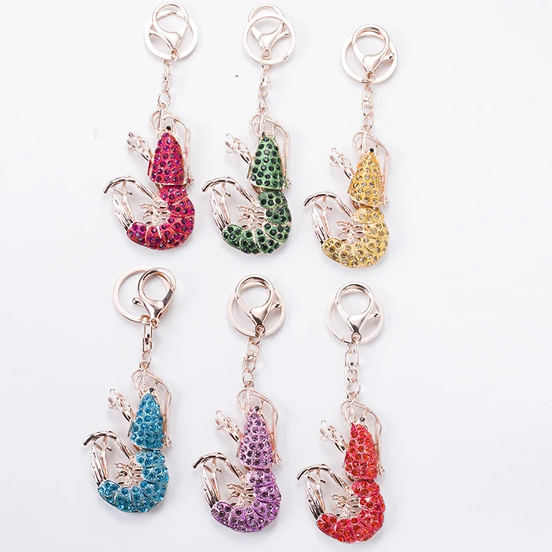 

Can be active big lobster keychain gift animal models 6 color full color crystal key chain gifts ladies handbags pendant accesso