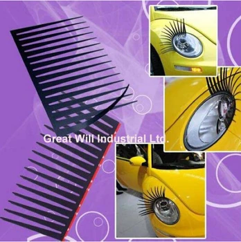 

200 Pairs Black Car Eyelashes Car Docration Automobiles & Motorcyclea Exterior Accessories Eyelash Stickers Size 31x17cm