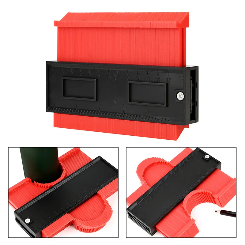 

Standard Gauge 5 Width Wood Marking Contour Gauge Tool Irregular Contour Gauge Plastic red