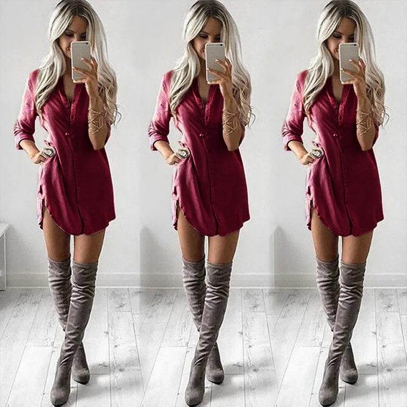 طويل أزياء المرأة بلوزة 2019 ملابس علوية بأكمام طويلة للربيع الوردي قمصان زائد حجم الشارع الشهير بورجوندي الصلبة قمم بلوزة شيفون قميص